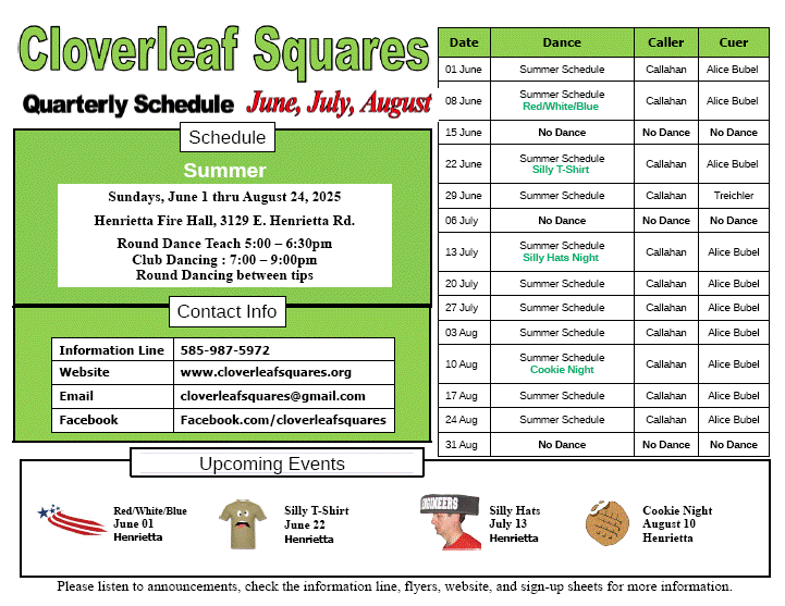 Quarterly Schedule